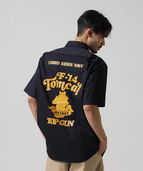 AVIREX（アヴィレックス）の「《WEB&DEPOT限定》TWILL TOMCAT SHIRT / ツイル トムキャット 半袖シャツ / AVIREX / アヴィレックス（シャツ/ブラウス・メンズ・ネイビー/カーキ・MEDIUM/LARGE/X-LARGE/XX-LARGE）」の13枚目の写真