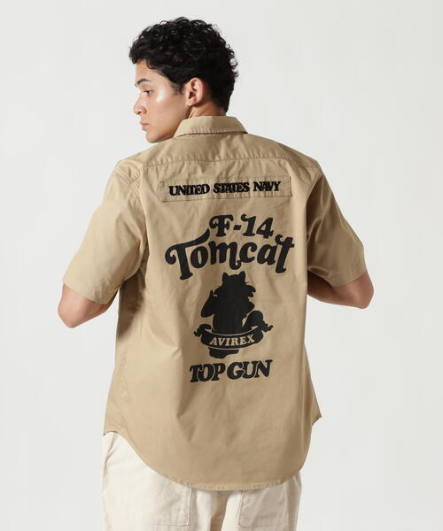 AVIREX（アヴィレックス）の「《WEB&DEPOT限定》TWILL TOMCAT SHIRT / ツイル トムキャット 半袖シャツ / AVIREX / アヴィレックス（シャツ/ブラウス・メンズ・ネイビー/カーキ・MEDIUM/LARGE/X-LARGE/XX-LARGE）」の19枚目の写真