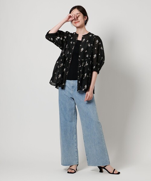 UNITED ARROWS（ユナイテッドアローズ）の「フラワージャガード シアー ブルゾン（ブルゾン・レディース・ブラック・FREE）」の3枚目の写真