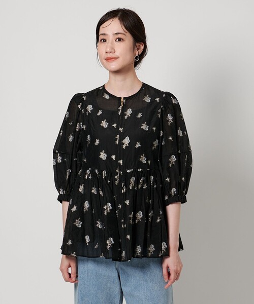 UNITED ARROWS（ユナイテッドアローズ）の「フラワージャガード シアー ブルゾン（ブルゾン・レディース・ブラック・FREE）」の5枚目の写真