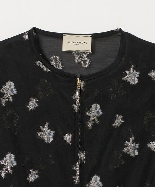 UNITED ARROWS（ユナイテッドアローズ）の「フラワージャガード シアー ブルゾン（ブルゾン・レディース・ブラック・FREE）」の10枚目の写真