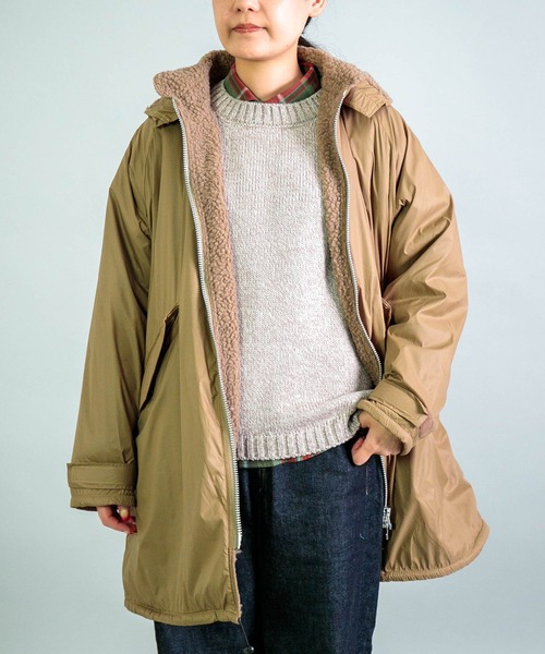 OMNIGOD womens / オムニゴッド] クリーミーライト フードデットコート