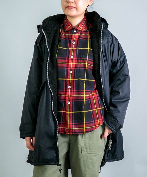 OMNIGOD womens / オムニゴッド] クリーミーライト フードデットコート