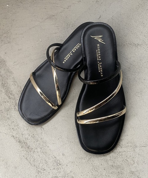 LAUTREAMONT（ロートレアモン）の「【WEB限定】【NICOLAS LAINAS】ストラップフラットサンダル（サンダル・レディース・ブラック・24.0cm/23.5cm/23.0cm）」の5枚目の写真