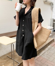 AMAJI（アマジ）の「シングルブレストショートパンツオールインワン（サロペット/オーバーオール）」