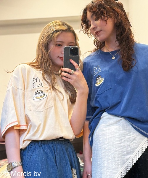 DOUBLE NAME(ダブルネーム)の「【miffy 70th】ショート丈ポケットTEE(Tシャツ/カットソー・レディース・オレンジ/オフホワイト/ブルー・FREE)」の10枚目の写真