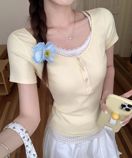 MAISON DE THERESE（メゾン ド テレーズ）の「小花柄ソフト長袖Tシャツ
