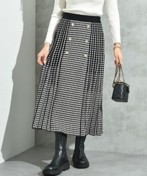 ＢＯＸプリーツ千鳥ニットスカート