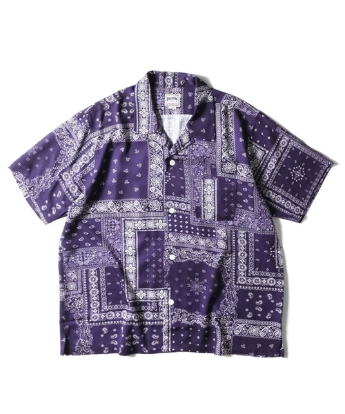 HOUSTON(ヒューストン)の「HOUSTON アロハシャツ(BANDANA)(シャツ/ブラウス・メンズ・チャコールグレー/ナチュラル/ブラック/ネイビー/ミント/ゴールド・X-LARGE/XX-LARGE/MEDIUM/LARGE)」の5枚目の写真