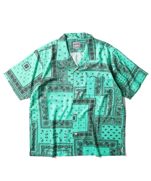 HOUSTON(ヒューストン)の「HOUSTON アロハシャツ(BANDANA)(シャツ/ブラウス・メンズ・チャコールグレー/ナチュラル/ブラック/ネイビー/ミント/ゴールド・X-LARGE/XX-LARGE/MEDIUM/LARGE)」の4枚目の写真