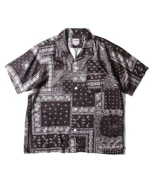 HOUSTON(ヒューストン)の「HOUSTON アロハシャツ(BANDANA)(シャツ/ブラウス・メンズ・チャコールグレー/ナチュラル/ブラック/ネイビー/ミント/ゴールド・X-LARGE/XX-LARGE/MEDIUM/LARGE)」の2枚目の写真