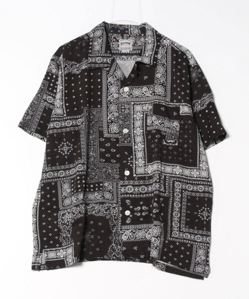 HOUSTON(ヒューストン)の「HOUSTON アロハシャツ(BANDANA)(シャツ/ブラウス・メンズ・チャコールグレー/ナチュラル/ブラック/ネイビー/ミント/ゴールド・X-LARGE/XX-LARGE/MEDIUM/LARGE)」の9枚目の写真
