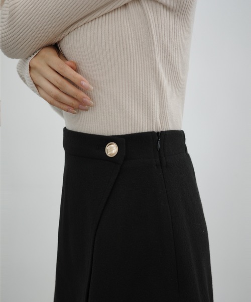 ウールライク金釦ラップスカパン（スカート）｜CENEA（セネア）の