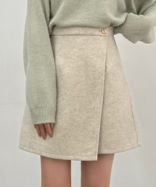 ウールライク金釦ラップスカパン（スカート）｜CENEA（セネア）の