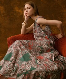 allureville グリーン　ワンピース allureville(アルアバイル)｜リネンライクオックスノースリ
