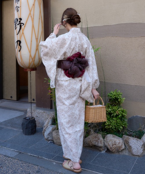 Ambre Neige（アンブルネージュ）の「2way yukata set / 2way浴衣セット（浴衣・レディース・ナチュラル/ブルー/ピンク/ネイビー/オレンジ・FREE）」の15枚目の写真