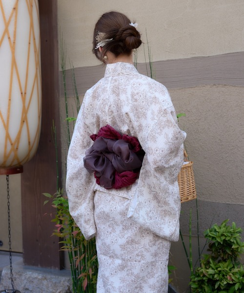 Ambre Neige（アンブルネージュ）の「2way yukata set / 2way浴衣セット（浴衣・レディース・ナチュラル/ブルー/ピンク/ネイビー/オレンジ・FREE）」の9枚目の写真