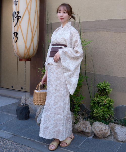 Ambre Neige（アンブルネージュ）の「2way yukata set / 2way浴衣セット（浴衣・レディース・ナチュラル/ブルー/ピンク/ネイビー/オレンジ・FREE）」の17枚目の写真