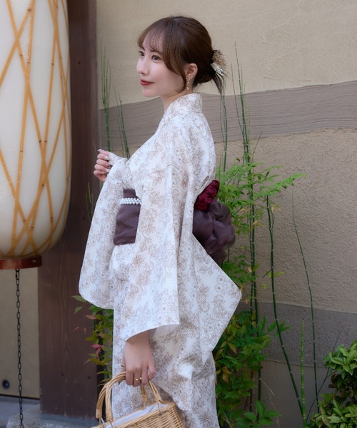 Ambre Neige（アンブルネージュ）の「2way yukata set / 2way浴衣セット（浴衣・レディース・ナチュラル/ブルー/ピンク/ネイビー/オレンジ・FREE）」の12枚目の写真