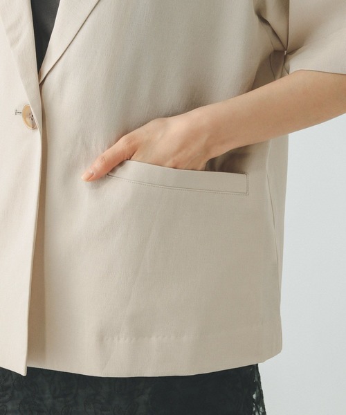 GLOBAL WORK（グローバルワーク）の「お手入れラクラクジャケット半袖/498362（テーラードジャケット・レディース・ダークブラウン/ブラック/グレー系その他・LARGE/MEDIUM）」の19枚目の写真