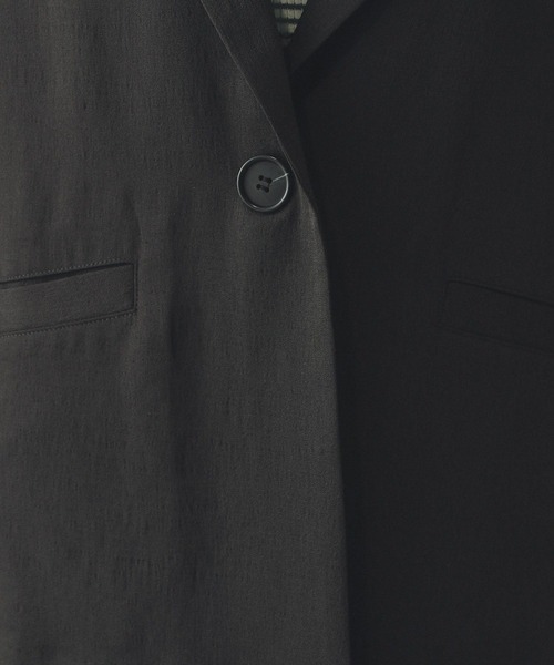 GLOBAL WORK（グローバルワーク）の「お手入れラクラクジャケット半袖/498362（テーラードジャケット・レディース・ダークブラウン/ブラック/グレー系その他・LARGE/MEDIUM）」の16枚目の写真