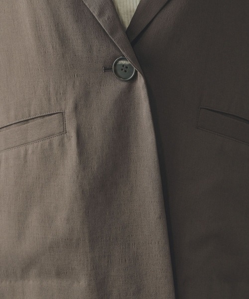 GLOBAL WORK（グローバルワーク）の「お手入れラクラクジャケット半袖/498362（テーラードジャケット・レディース・ダークブラウン/ブラック/グレー系その他・LARGE/MEDIUM）」の14枚目の写真