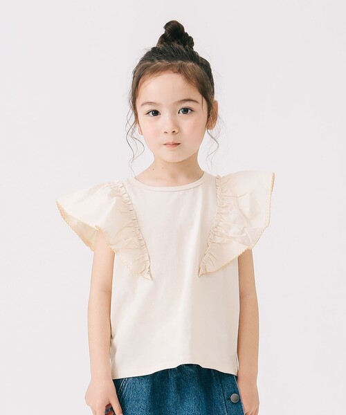 B:MING by BEAMS（ビーミングバイビームス）の「布帛 フリル袖 プルオーバー 2025SS（100～140cm）（Tシャツ/カットソー・キッズ・ブルー/ホワイト系その他5・110/120/130/100/140）」の5枚目の写真