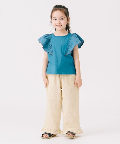 B:MING by BEAMS（ビーミングバイビームス）の「布帛 フリル袖 プルオーバー 2025SS（100～140cm）（Tシャツ/カットソー・キッズ・ブルー/ホワイト系その他5・110/120/130/100/140）」の10枚目の写真