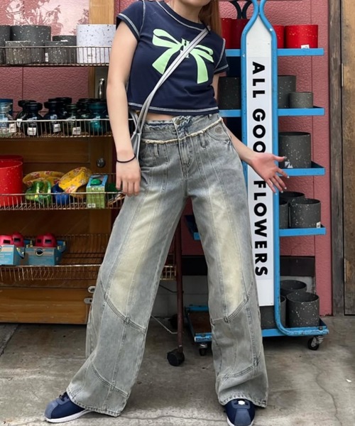 tシャツ Ribbon Motif Embroidery T レディース Ribbon Motif Embroidery T/リボンモチーフ刺繍Tシャツ