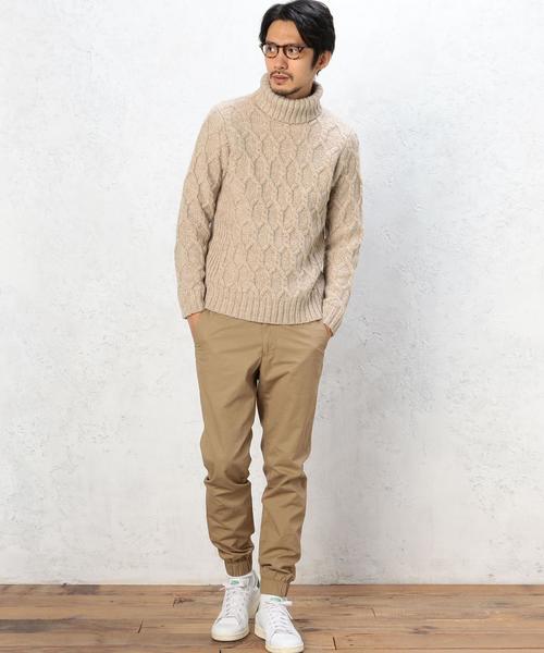 green label relaxing（グリーンレーベルリラクシング）の「BULKY ARAN タートルネックニット 3G◆（ニット/セーター・メンズ・ベージュ/ブラック/ホワイト・X-LARGE/SMALL/MEDIUM/LARGE）」の15枚目の写真