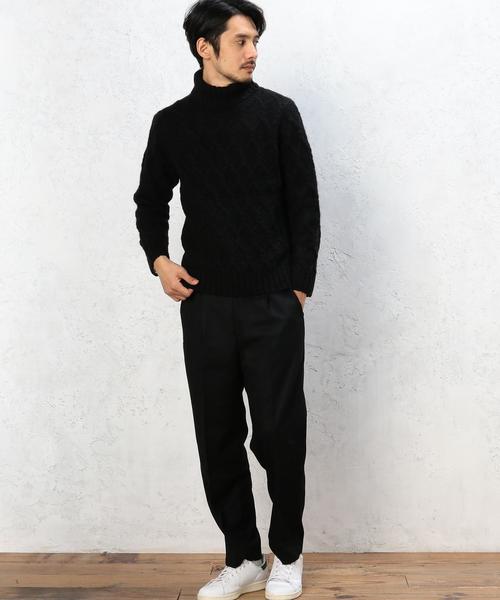 green label relaxing（グリーンレーベルリラクシング）の「BULKY ARAN タートルネックニット 3G◆（ニット/セーター・メンズ・ベージュ/ブラック/ホワイト・X-LARGE/SMALL/MEDIUM/LARGE）」の5枚目の写真