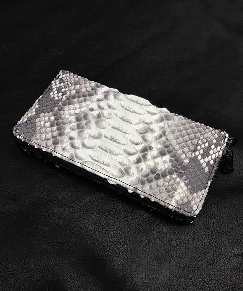DECADE(ディケイド)の「パイソンレザー ラウンドジップウォレットDECADE(No-00315R) Python Leather Round Wallet ディケイド(財布)」|ホワイト