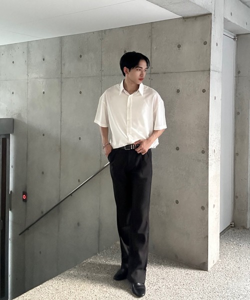 Otte(オッテ)の「シンプルシフォンサマーシャツ(シャツ/ブラウス・メンズ・ブラック/ホワイト/ブルー/ダークグリーン・MEDIUM/LARGE/SMALL)」の14枚目の写真