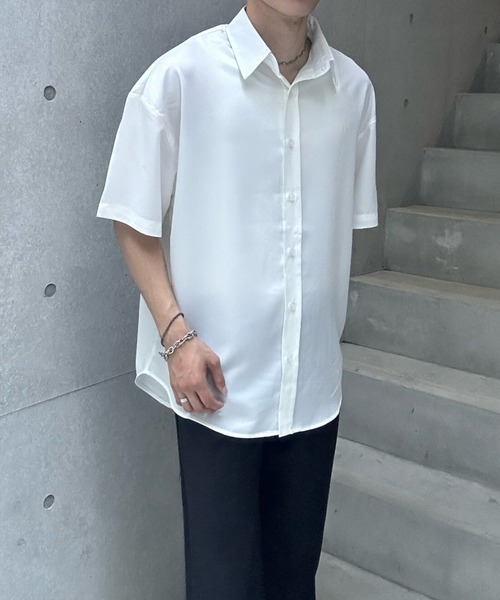 Otte(オッテ)の「シンプルシフォンサマーシャツ(シャツ/ブラウス・メンズ・ブラック/ホワイト/ブルー/ダークグリーン・MEDIUM/LARGE/SMALL)」の13枚目の写真