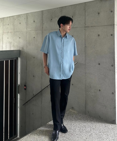 Otte(オッテ)の「シンプルシフォンサマーシャツ(シャツ/ブラウス・メンズ・ブラック/ホワイト/ブルー/ダークグリーン・MEDIUM/LARGE/SMALL)」の7枚目の写真