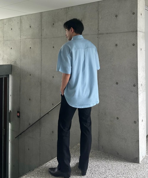 Otte(オッテ)の「シンプルシフォンサマーシャツ(シャツ/ブラウス・メンズ・ブラック/ホワイト/ブルー/ダークグリーン・MEDIUM/LARGE/SMALL)」の9枚目の写真