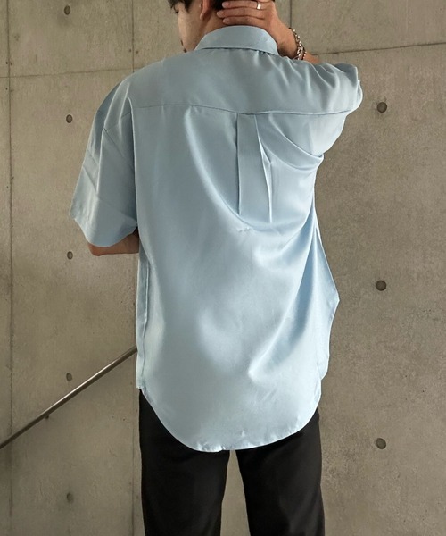 Otte(オッテ)の「シンプルシフォンサマーシャツ(シャツ/ブラウス・メンズ・ブラック/ホワイト/ブルー/ダークグリーン・MEDIUM/LARGE/SMALL)」の12枚目の写真