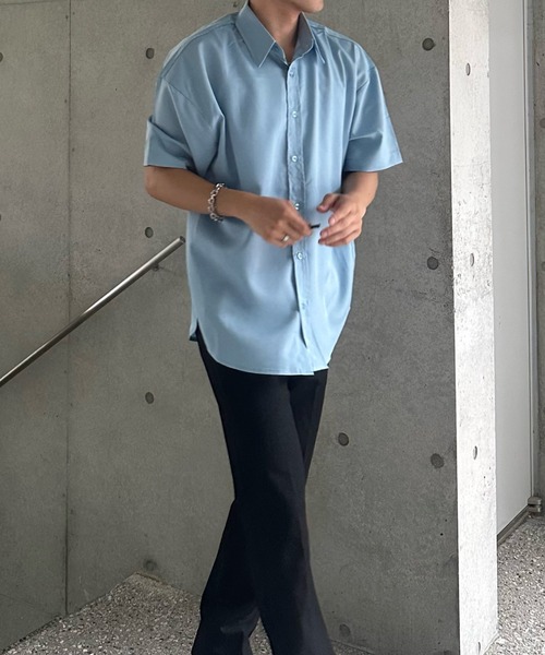 Otte(オッテ)の「シンプルシフォンサマーシャツ(シャツ/ブラウス・メンズ・ブラック/ホワイト/ブルー/ダークグリーン・MEDIUM/LARGE/SMALL)」の6枚目の写真