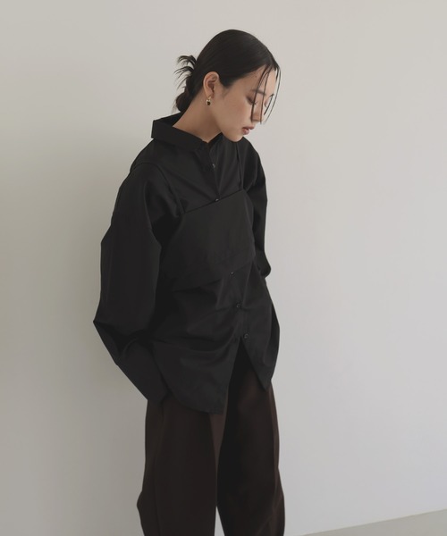 hellam(へラム)の「ブロード ビスチェアンサンブルシャツ(シャツ/ブラウス・レディース・チャコール/ブルー/オフホワイト/ブラウン/ブラック・FREE)」の19枚目の写真