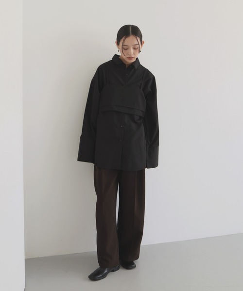 hellam(へラム)の「ブロード ビスチェアンサンブルシャツ(シャツ/ブラウス・レディース・チャコール/ブルー/オフホワイト/ブラウン/ブラック・FREE)」の20枚目の写真