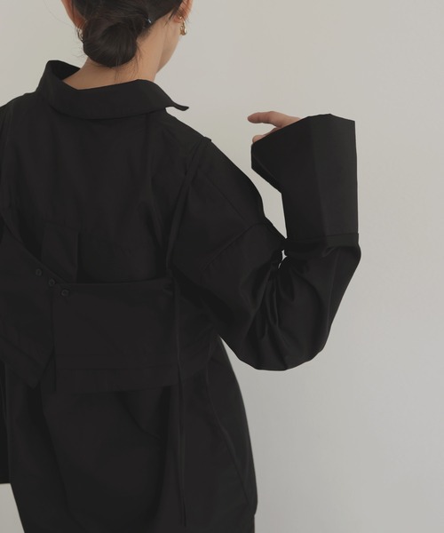 hellam(へラム)の「ブロード ビスチェアンサンブルシャツ(シャツ/ブラウス・レディース・チャコール/ブルー/オフホワイト/ブラウン/ブラック・FREE)」の9枚目の写真