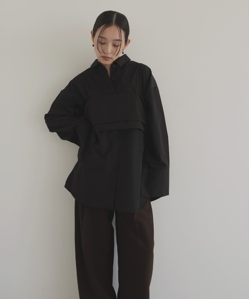 hellam(へラム)の「ブロード ビスチェアンサンブルシャツ(シャツ/ブラウス・レディース・チャコール/ブルー/オフホワイト/ブラウン/ブラック・FREE)」の10枚目の写真