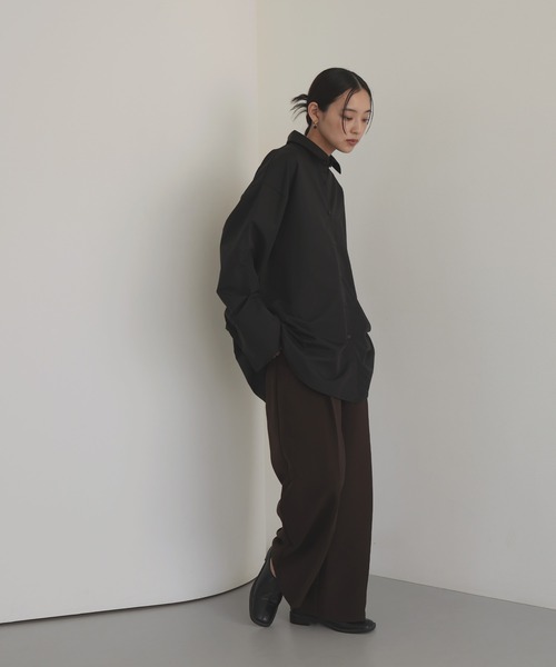 hellam(へラム)の「ブロード ビスチェアンサンブルシャツ(シャツ/ブラウス・レディース・チャコール/ブルー/オフホワイト/ブラウン/ブラック・FREE)」の11枚目の写真