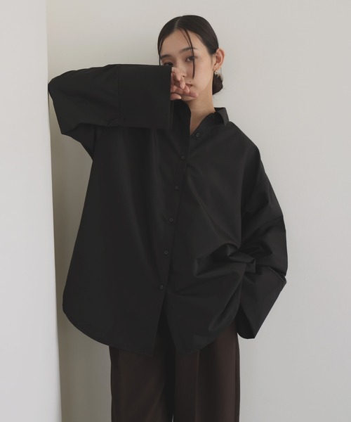 hellam(へラム)の「ブロード ビスチェアンサンブルシャツ(シャツ/ブラウス・レディース・チャコール/ブルー/オフホワイト/ブラウン/ブラック・FREE)」の12枚目の写真