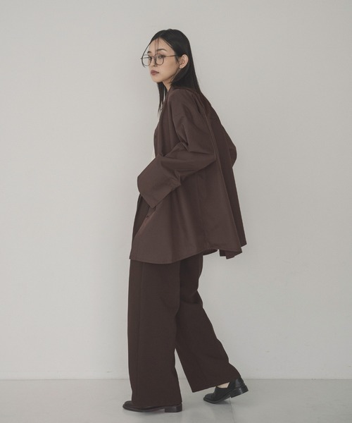 hellam(へラム)の「ブロード ビスチェアンサンブルシャツ(シャツ/ブラウス・レディース・チャコール/ブルー/オフホワイト/ブラウン/ブラック・FREE)」の22枚目の写真