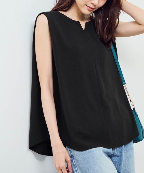 ROPE' PICNIC（ロペピクニック）の「ジョーゼット肩タックブラウス/セットアップ対応（シャツ/ブラウス・レディース・カーキ/ブラック/ネイビー・38/36）」の2枚目の写真