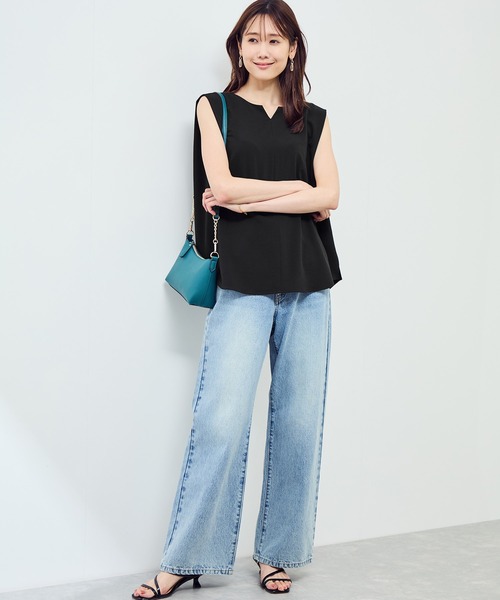 ROPE' PICNIC（ロペピクニック）の「ジョーゼット肩タックブラウス/セットアップ対応（シャツ/ブラウス・レディース・カーキ/ブラック/ネイビー・38/36）」の6枚目の写真