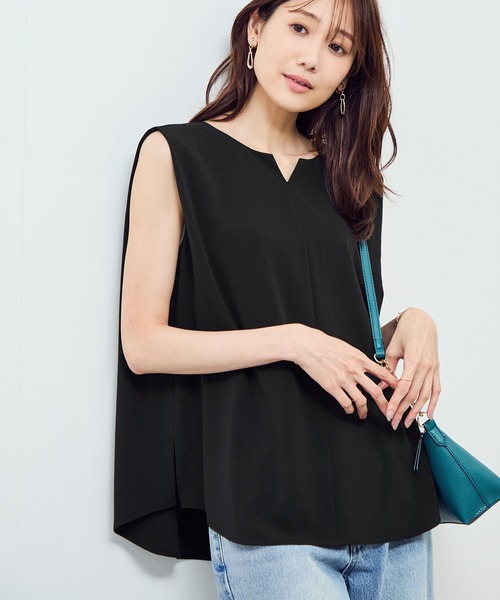 ROPE' PICNIC（ロペピクニック）の「ジョーゼット肩タックブラウス/セットアップ対応（シャツ/ブラウス・レディース・カーキ/ブラック/ネイビー・38/36）」の7枚目の写真