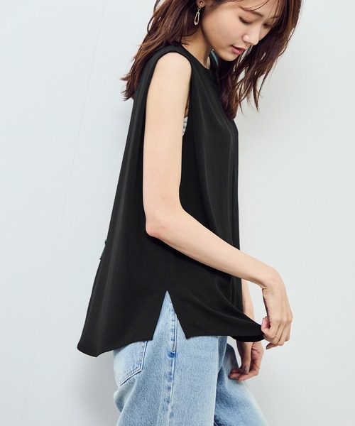 ROPE' PICNIC（ロペピクニック）の「ジョーゼット肩タックブラウス/セットアップ対応（シャツ/ブラウス・レディース・カーキ/ブラック/ネイビー・38/36）」の9枚目の写真