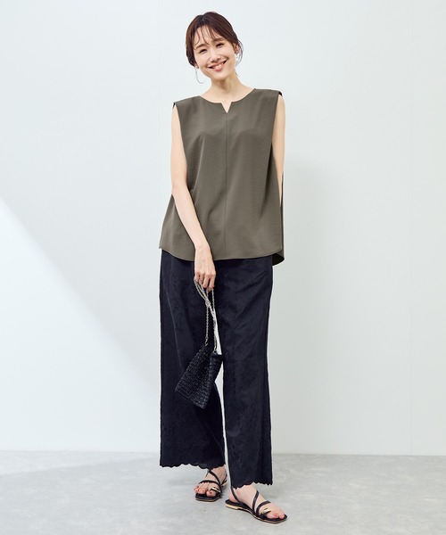 ROPE' PICNIC（ロペピクニック）の「ジョーゼット肩タックブラウス/セットアップ対応（シャツ/ブラウス・レディース・カーキ/ブラック/ネイビー・38/36）」の15枚目の写真